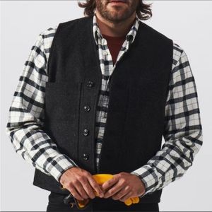 Filson Black Wool Button-Front Vest